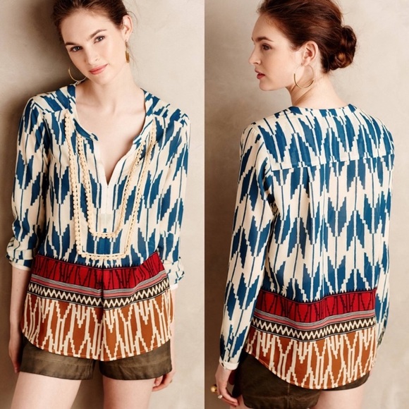 Maeve Tops - Maeve Anthropologie Rohana Embellished Blouse | size 4